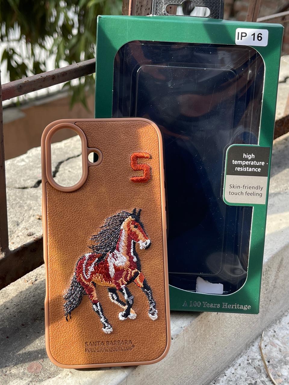 iPhone "16" Polo Embroidered Case - Brown