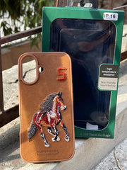 iPhone "16" Polo Embroidered Case - Brown
