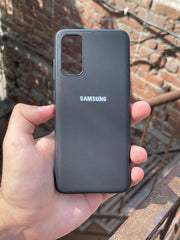 Samsung Galaxy "S20" Leather Texture Case "Chrome Logo" - Black
