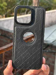 iPhone "15 Pro Max" Spigen Premium Leather Case - Black