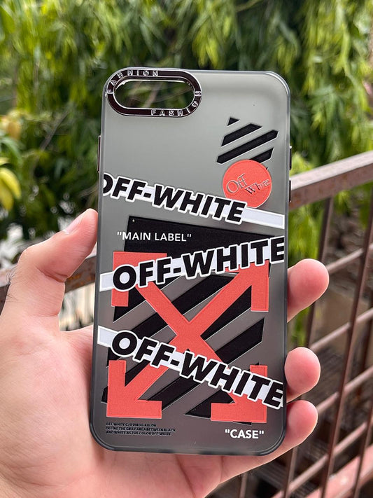 iPhone "7/8 Plus" Premium Matte "OFFWHITE" Case - Black