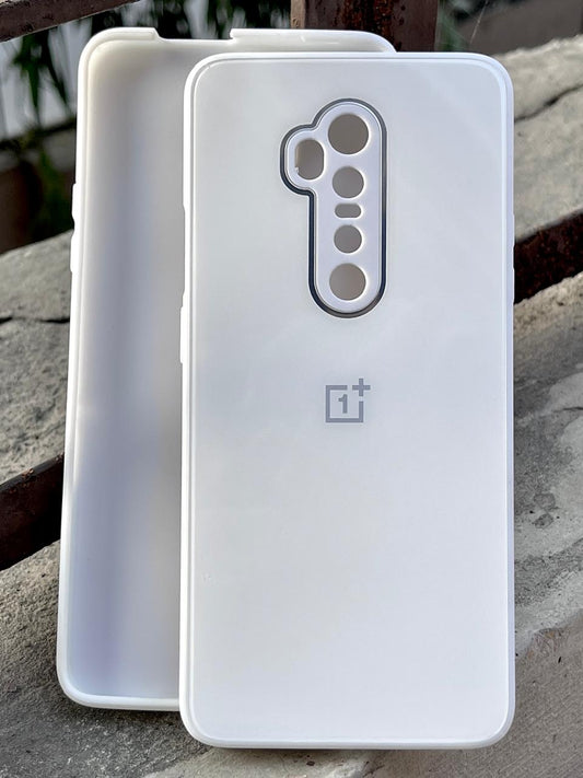 OnePlus "7 Pro/ 7T Pro/ 7T Pro McLaren" Tempered Glass "Chrome" Case - White