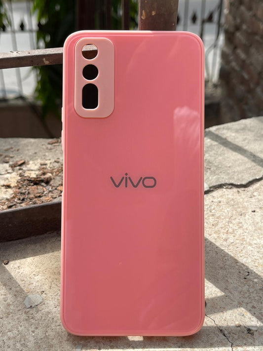 Vivo "Y20" Tempered Glass "Solid" Case - Pink