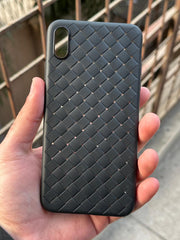 iPhone "XS Max" Premium Woven "Leather Feel" Case - Black
