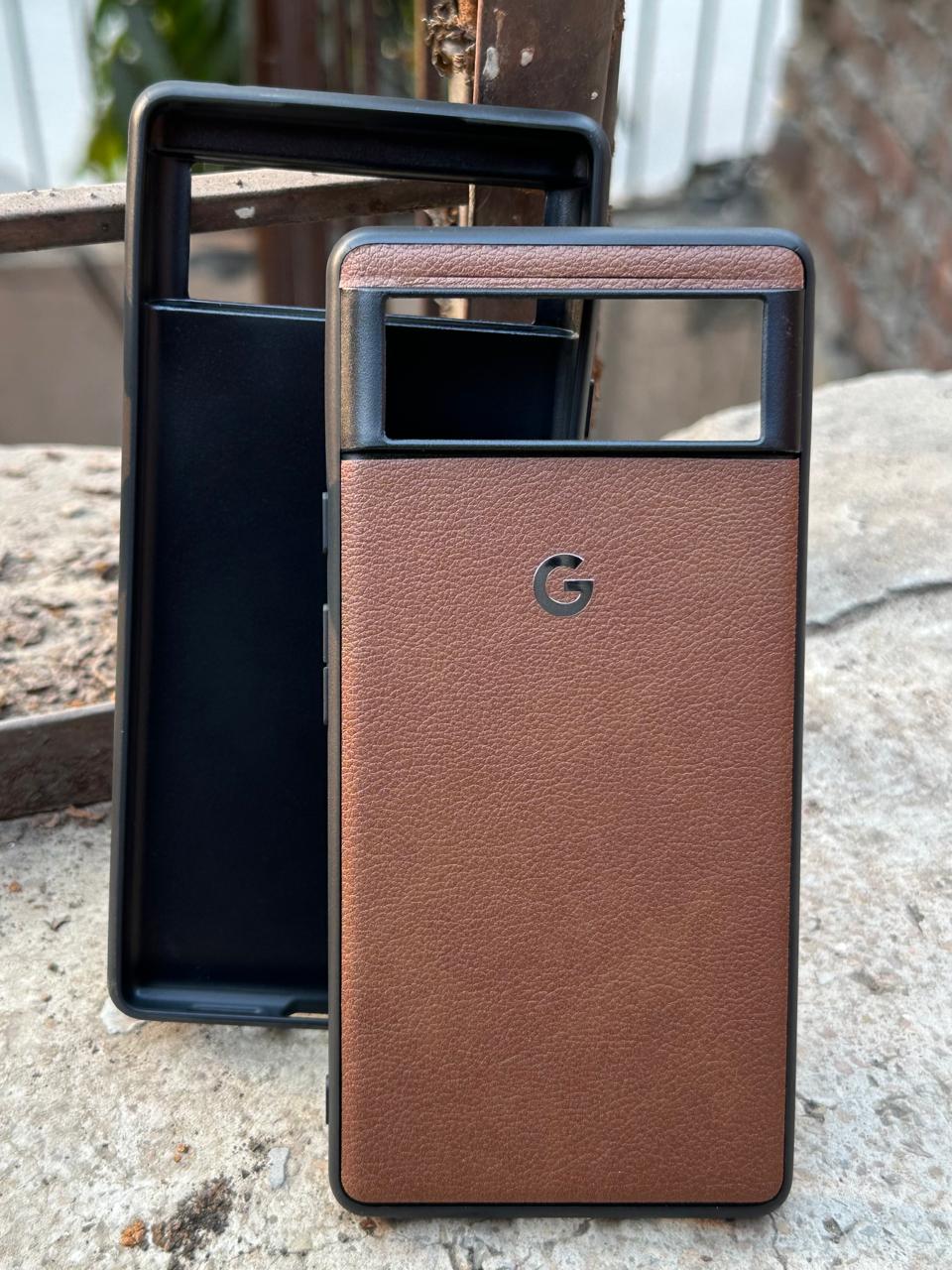 Google Pixel "6" Premium Leather Texture Case - Brown