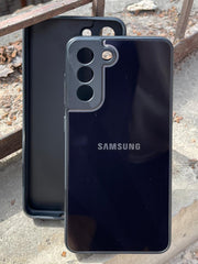 Samsung Galaxy "S21 FE" Tempered Glass "Chrome" Case - Black