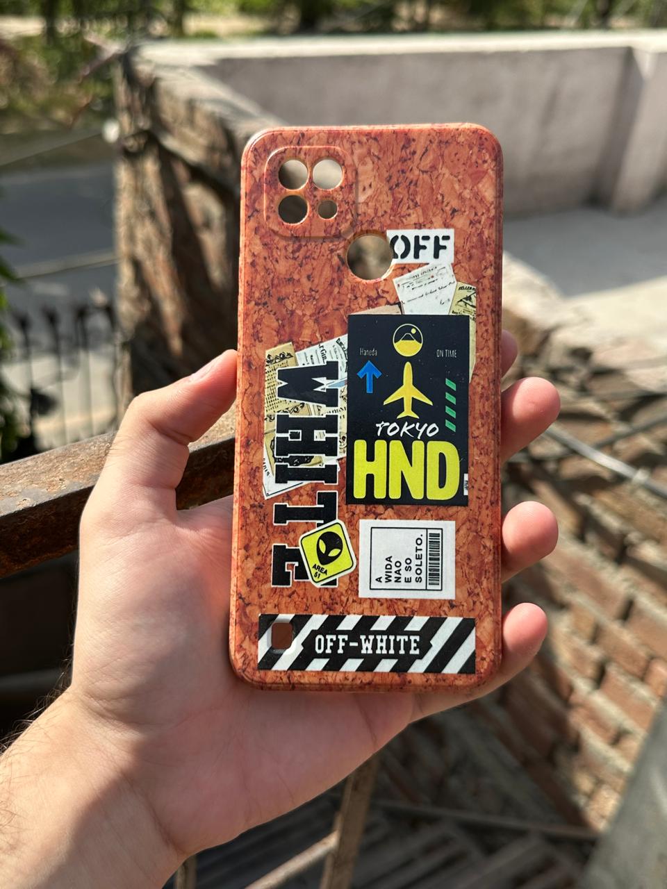 Realme "C21" Wood Texture Case - OffWhite
