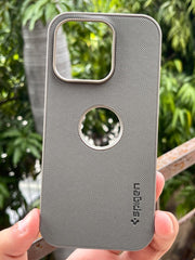 iPhone "16 Pro" Spigen Rugged Texture "LOGO-CUT" Case - Gray