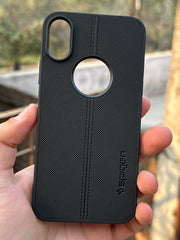 iPhone "X/XS" Spigen Premium Woven Stitched Case - Black