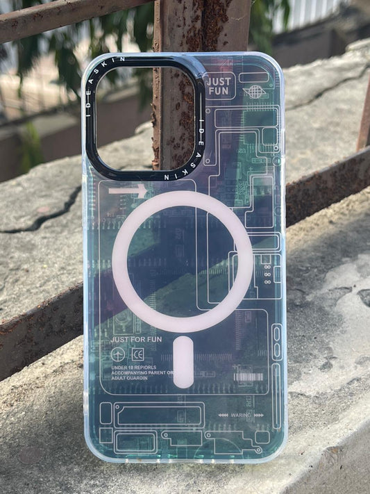 iPhone "13 Pro" Translucent Circuit Case - Green