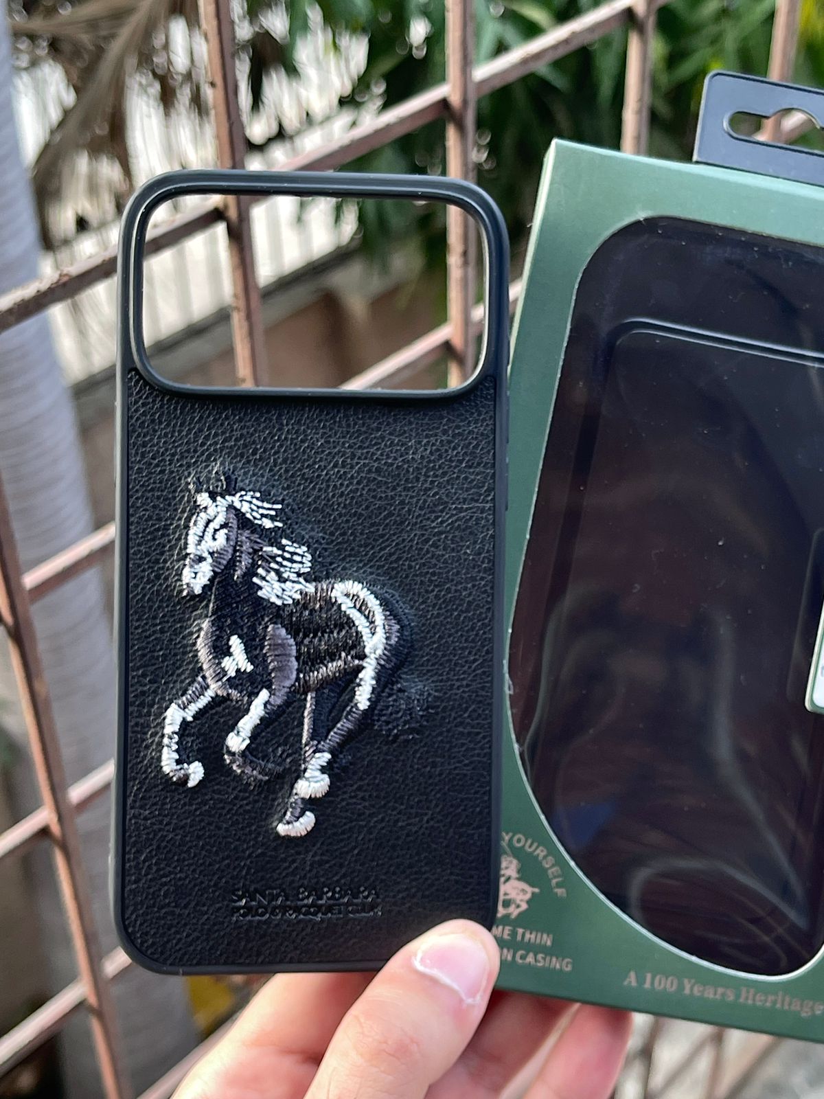 iPhone "17 Pro Max" Polo Embroidered Case - Black