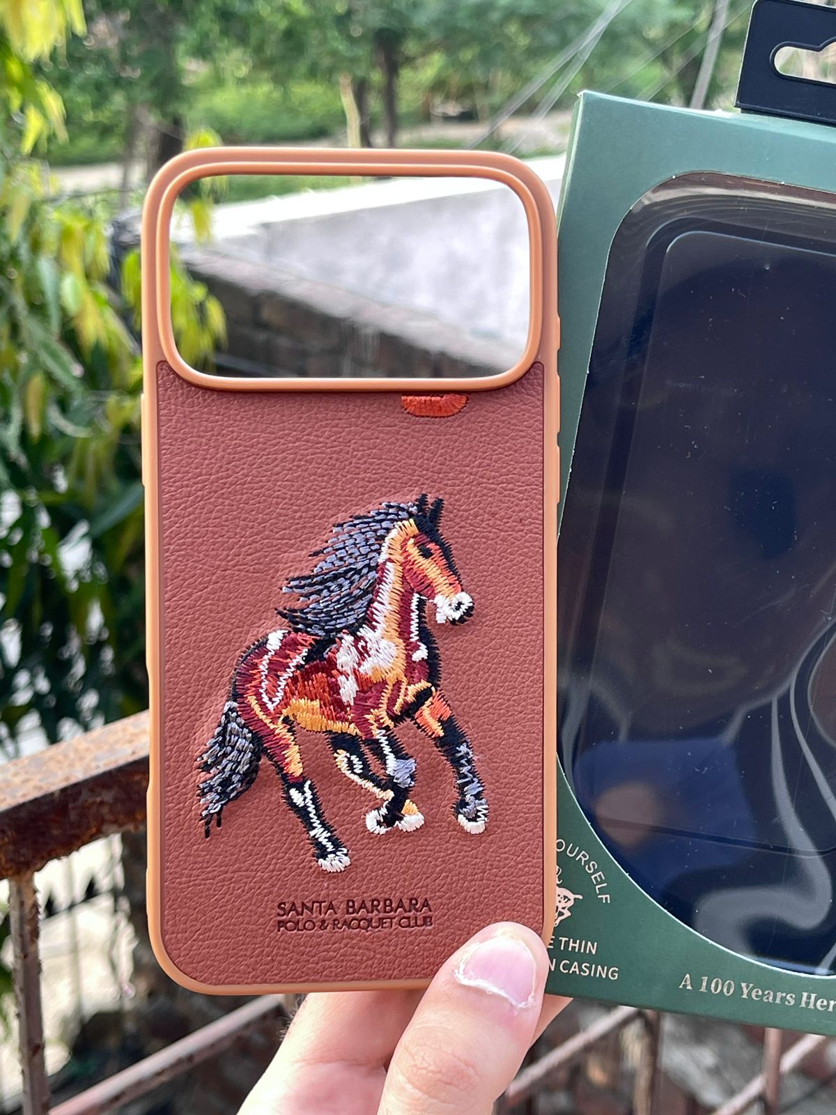 iPhone "17 Pro Max" Polo Embroidered Case - Brown