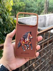 iPhone "17 Pro Max" Polo Embroidered Case - Brown