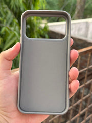 iPhone "17 Pro Max" Premium Puloka Leather Stripe Case - Gray & White