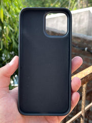 iPhone "12 Pro Max" Premium Puloka Leather Stripe Case - Black & Orange
