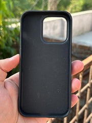 iPhone "14 Pro" Premium Puloka Leather Stripe Case - Black & White