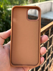 iPhone "13/14" Premium Puloka Leather Stripe Case - Brown & Black