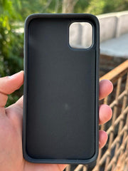 iPhone "12/12 Pro" Premium Puloka Leather Stripe Case - Black & Orange