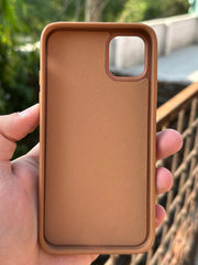 iPhone "12/12 Pro" Premium Puloka Leather Stripe Case - Brown & Black