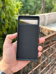 Google Pixel "6A" Premium Puloka Leather Stripe Case - Black & White