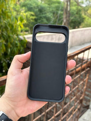 Google Pixel "9 Pro XL" Premium Puloka Leather Stripe Case - Black & White