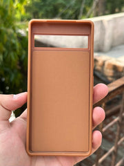 Google Pixel "7A" Premium Puloka Leather Stripe Case - Brown & Black