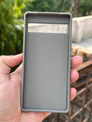 Google Pixel "7A" Premium Puloka Leather Stripe Case - Gray & White