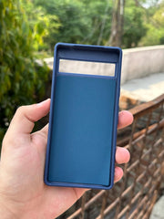 Google Pixel "7A" Premium Puloka Leather Stripe Case - Blue & White