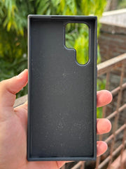 Samsung Galaxy "S22 Ultra" Premium Puloka Leather Stripe Case - Black & White