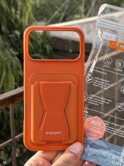 iPhone "17 Pro Max" Premium Spigen "Wallet" Case - Cosmic Orange