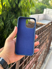 iPhone "16 Pro Max" Premium Remax Leather Stitched Case - Blue