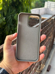 iPhone "13 Pro Max" Premium Remax Leather Stitched Case - Gray