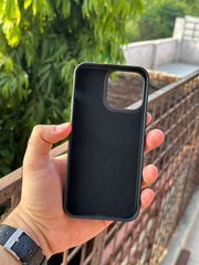 iPhone "13 Pro Max" Premium Remax Leather Stitched Case - Black