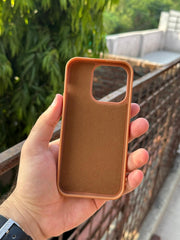 iPhone "13 Pro" Premium Remax Leather Stitched Case - Brown