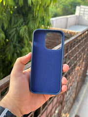 iPhone "13 Pro" Premium Remax Leather Stitched Case - Blue