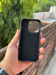 iPhone "14 Pro" Premium Remax Leather Stitched Case - Black