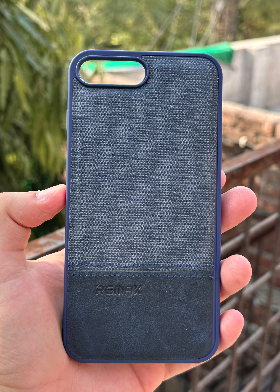 iPhone "7/8 Plus" Premium Remax Leather Stitched Case - Blue