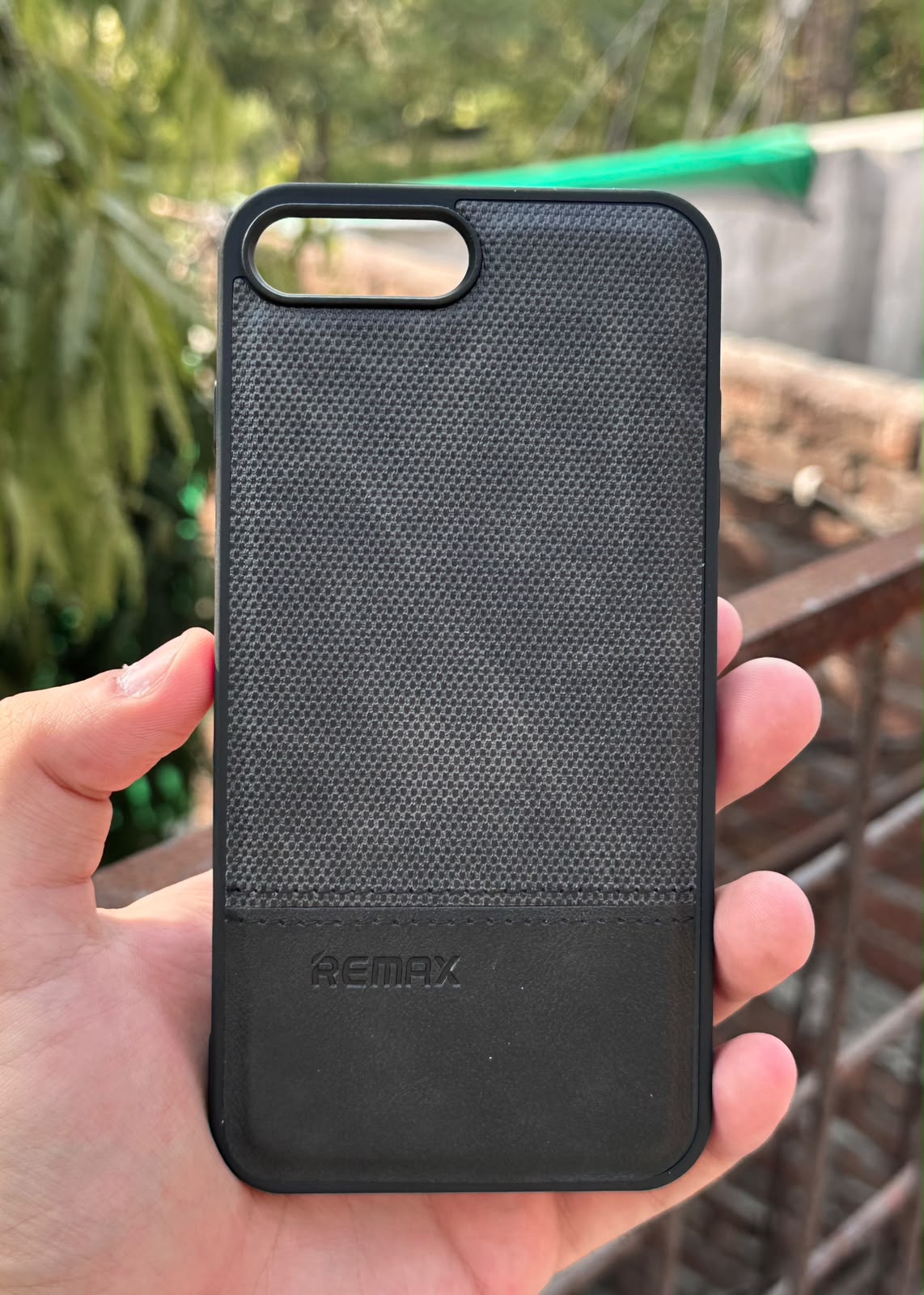 iPhone "7/8 Plus" Premium Remax Leather Stitched Case - Black
