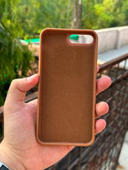 iPhone "7/8 Plus" Premium Remax Leather Stitched Case - Brown
