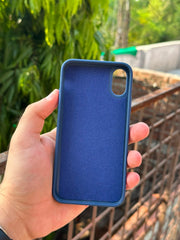 iPhone "XR" Premium Remax Leather Stitched Case - Blue