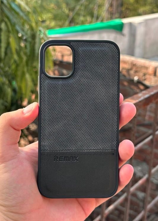 iPhone "11" Premium Remax Leather Stitched Case - Black