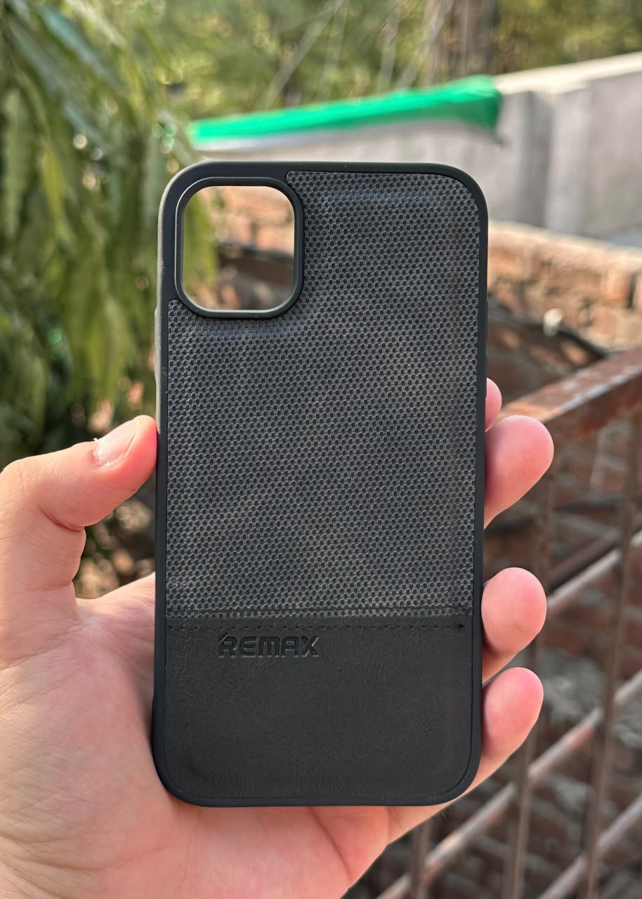 iPhone "11" Premium Remax Leather Stitched Case - Black