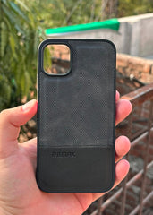 iPhone "11" Premium Remax Leather Stitched Case - Black