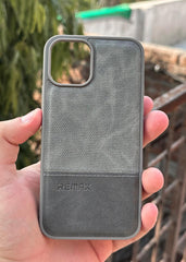 iPhone "11 Pro" Premium Remax Leather Stitched Case - Gray