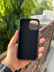 iPhone "12 Pro Max" Premium Remax Leather Stitched Case - Black