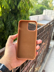 iPhone "12 Pro Max" Premium Remax Leather Stitched Case - Brown