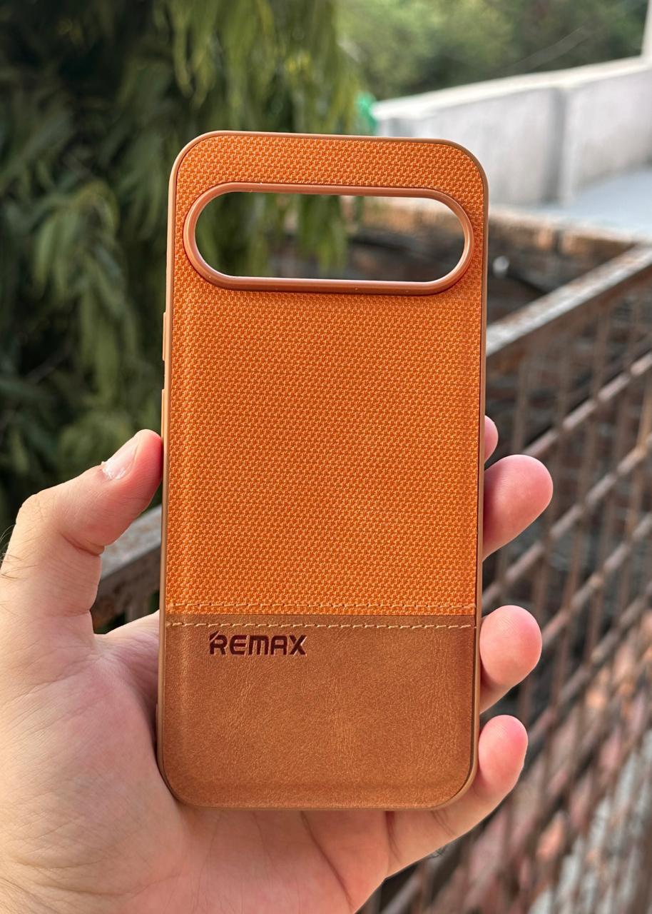 Google Pixel "9 Pro XL" Premium Remax Leather Stitched Case - Brown