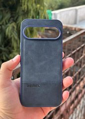 Google Pixel "9 Pro XL" Premium Remax Leather Stitched Case - Blue