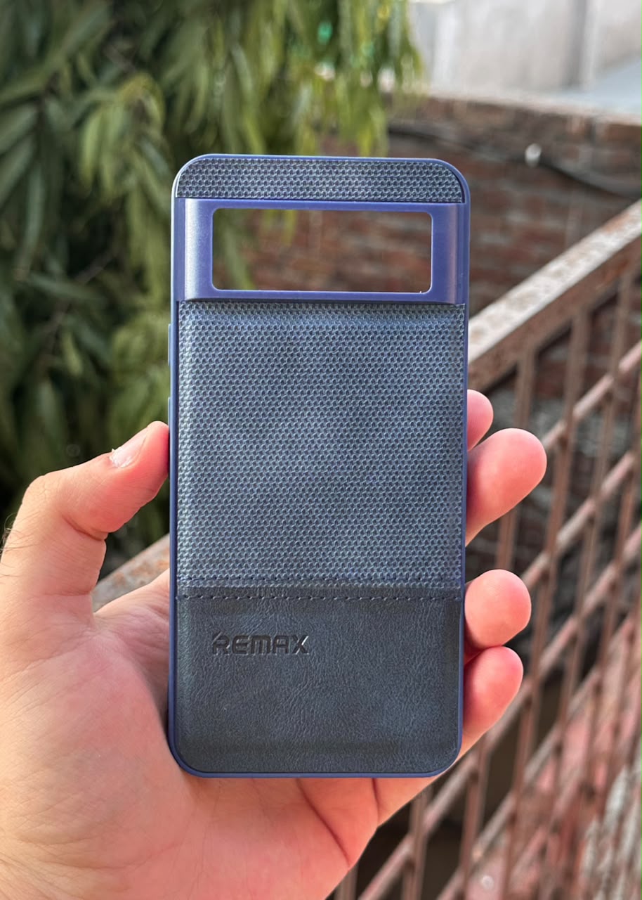 Google Pixel "8" Premium Remax Leather Stitched Case - Blue