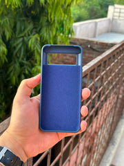Google Pixel "8" Premium Remax Leather Stitched Case - Blue